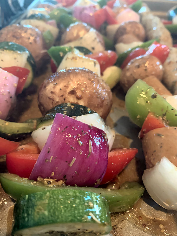 Chicken Sausage Veggie Kabobs