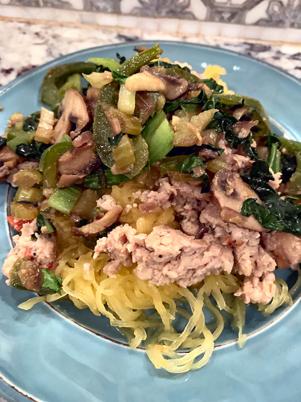 What’s Christi Cooking Monday: Spaghetti Squash – Chicken Sausage Veggie Sauté